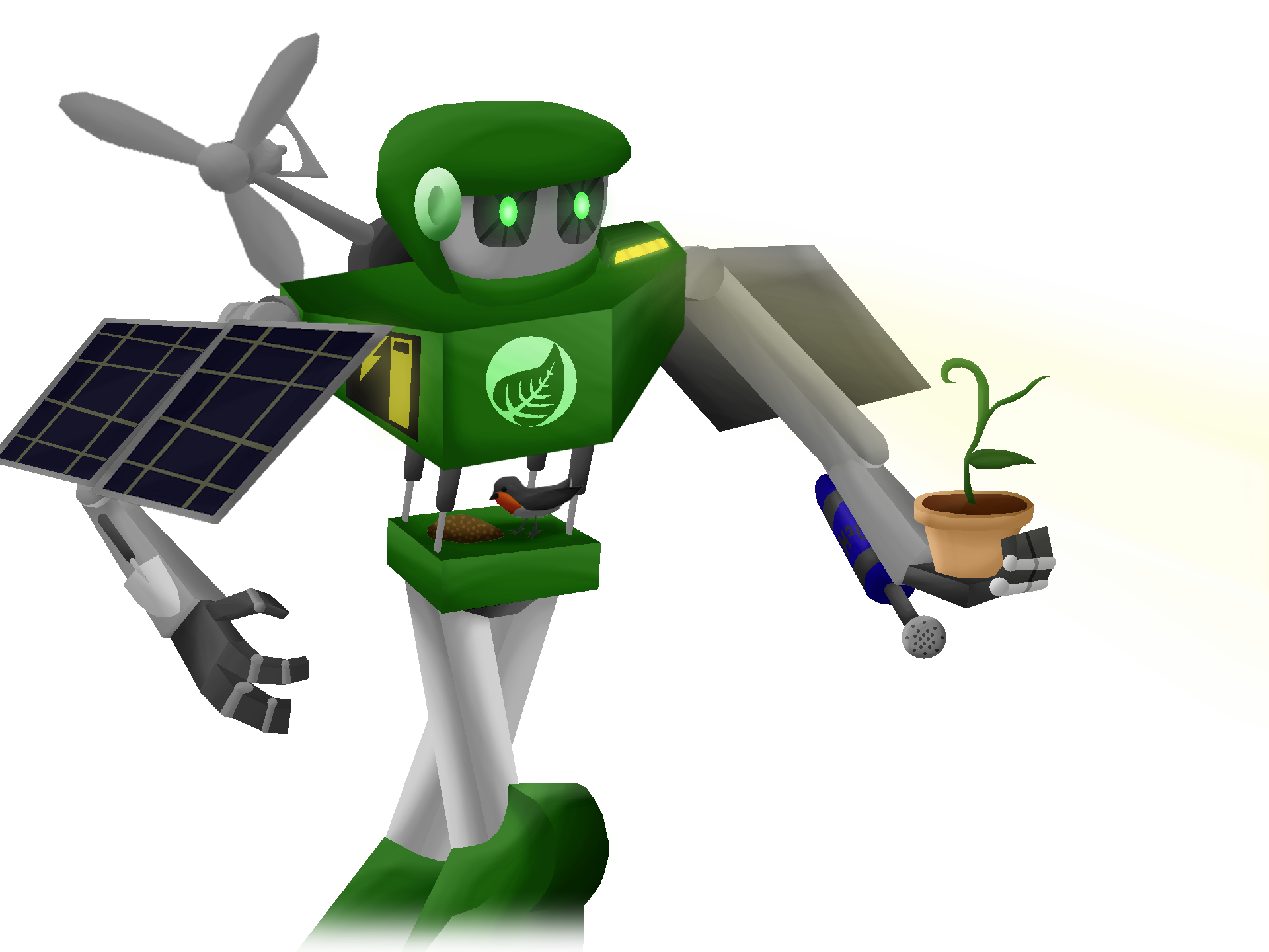 eco robot (with bird)