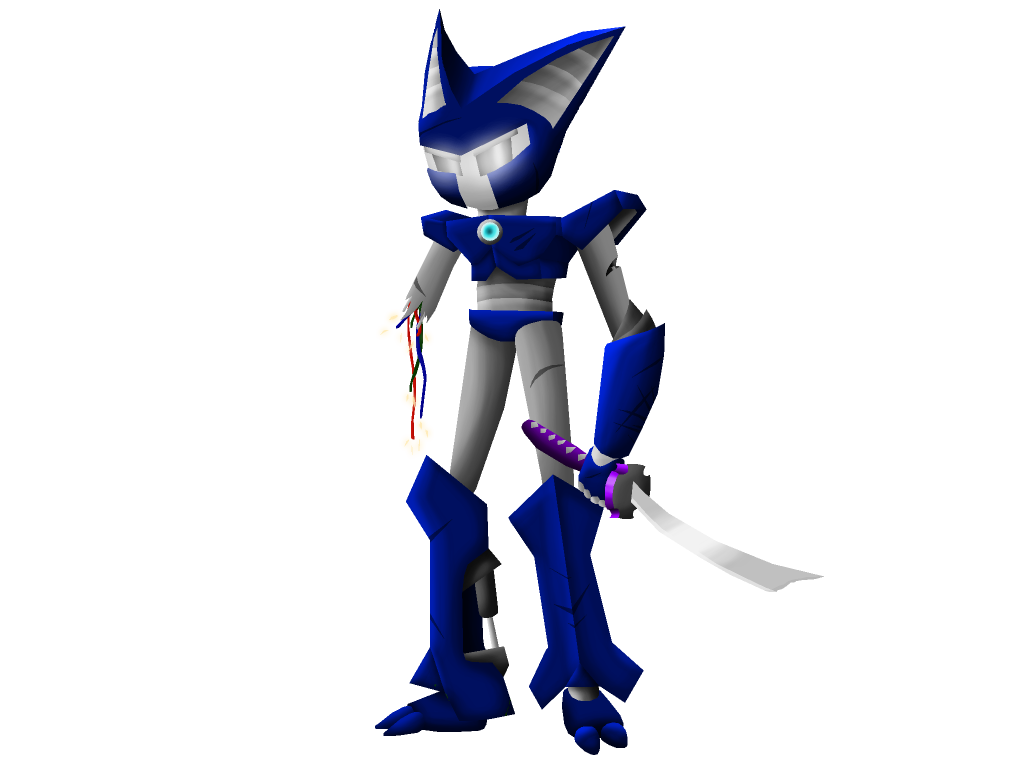 Blue Swordsman Robot